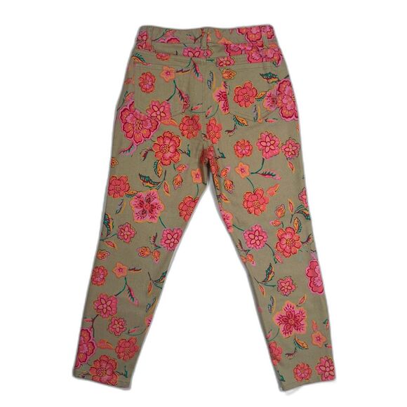 Jones New York Soho Women’s 10 Petite Tan/Pink Floral Slimming Jeans - Picture 7 of 8